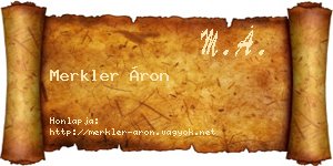Merkler Áron névjegykártya
